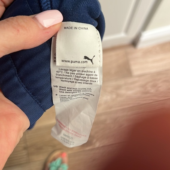 Puma Work-out Jacket Sz XL Navy Blue w/Green and White - Picture 11 of 13